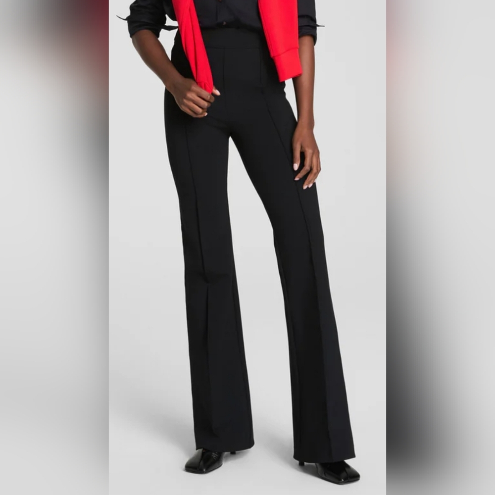 SPANX Ponte Flare Pant Black Wide Leg High Rise Medium
